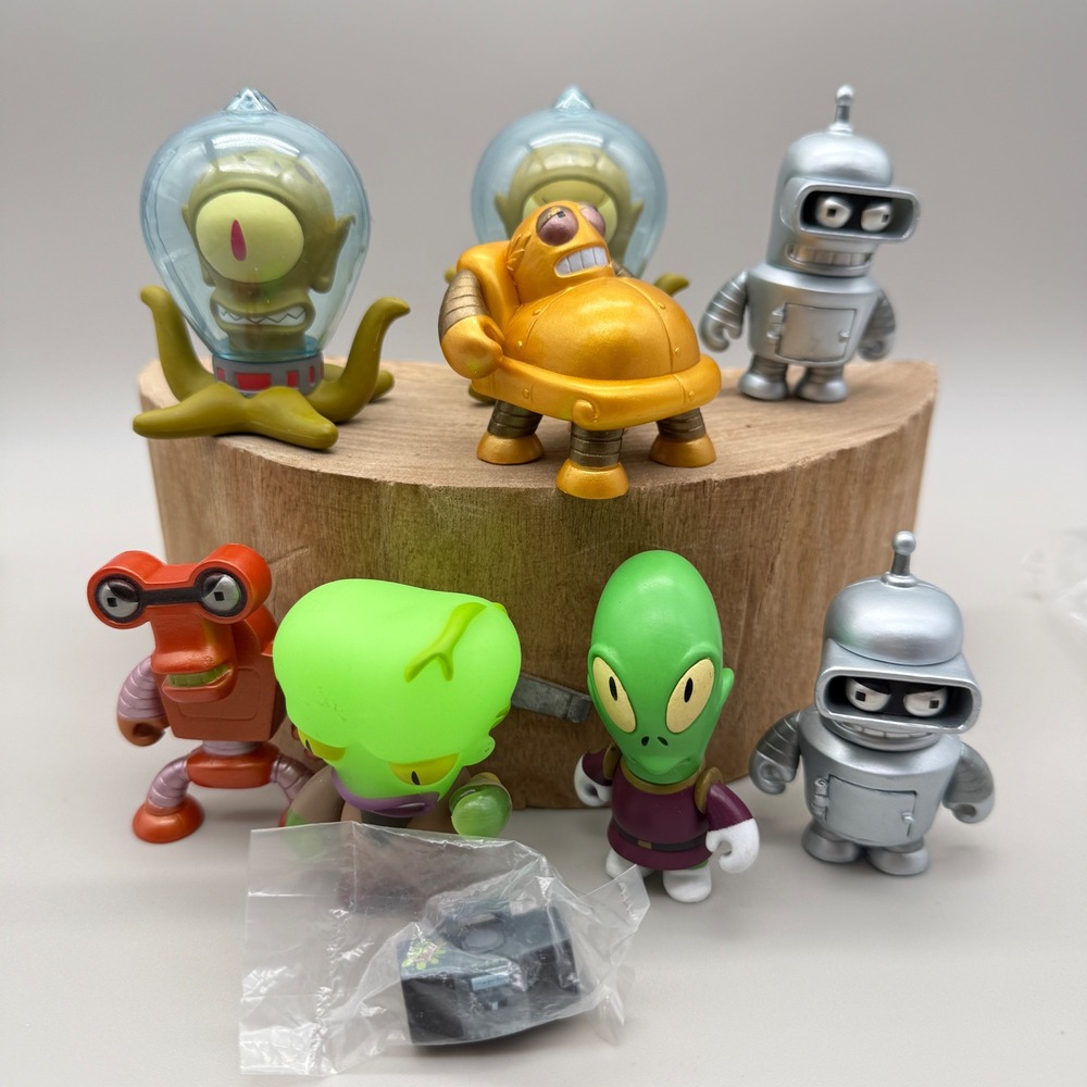 Kidrobot Futurama Simpsons Vinyl Figure Lot Bender Kang Kodos Hedonismbot Kif